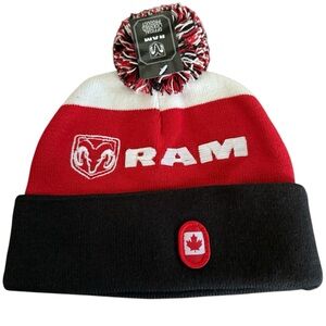 Dodge Ram Chrysler Truck Youth Size Winter Beanie Hat Toque Red White Black